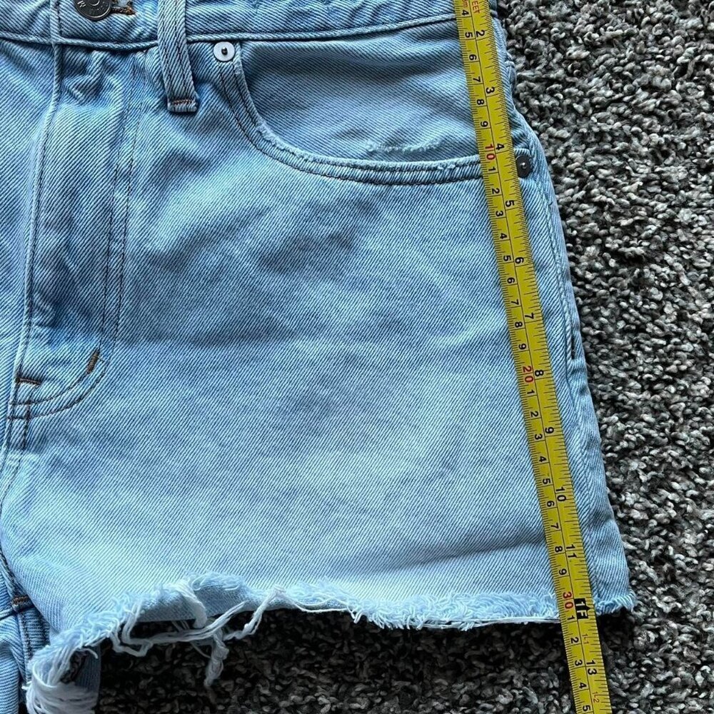 Madewell Shorts Womens 28 Blue Frayed Light Wash High Rise Going out Festival - Picture 7 of 8